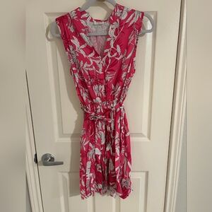 Chic Pink Floral Midi Dress